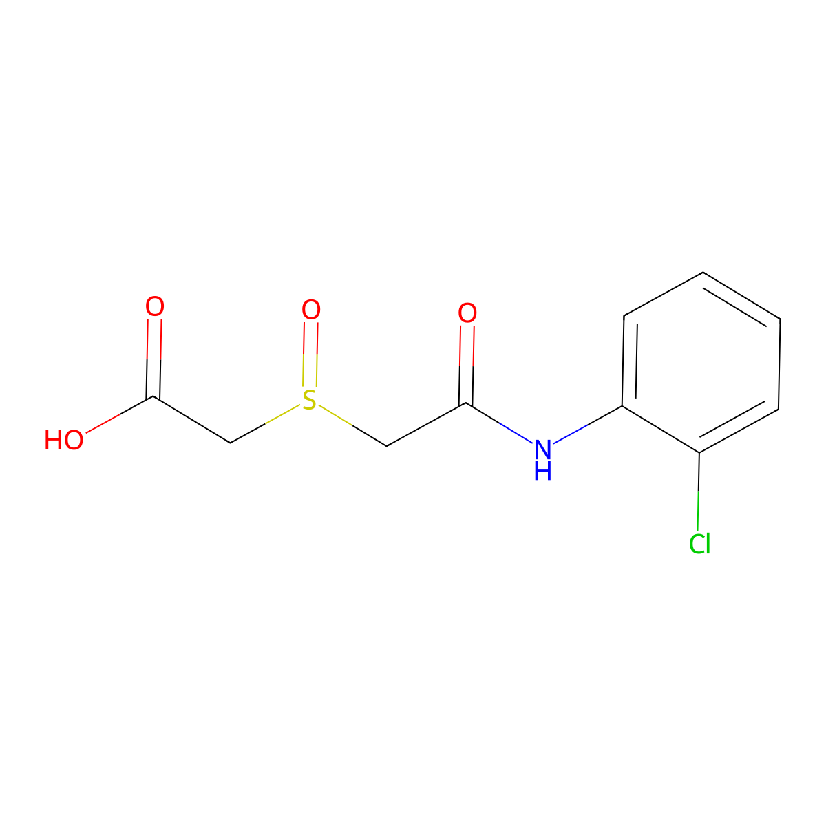 2-((2-(2-Chloroanilino)-2-oxoethyl)sulfinyl)acetic acid molecular structure, CAS 344267-33-0