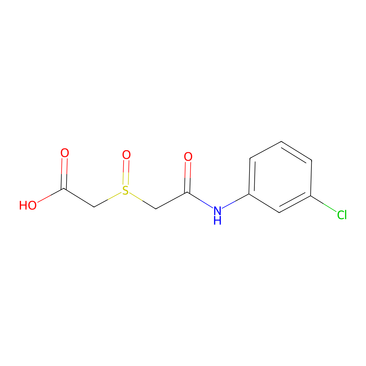 2-((2-(3-Chloroanilino)-2-oxoethyl)sulfinyl)acetic acid molecular structure, CAS 344267-39-6