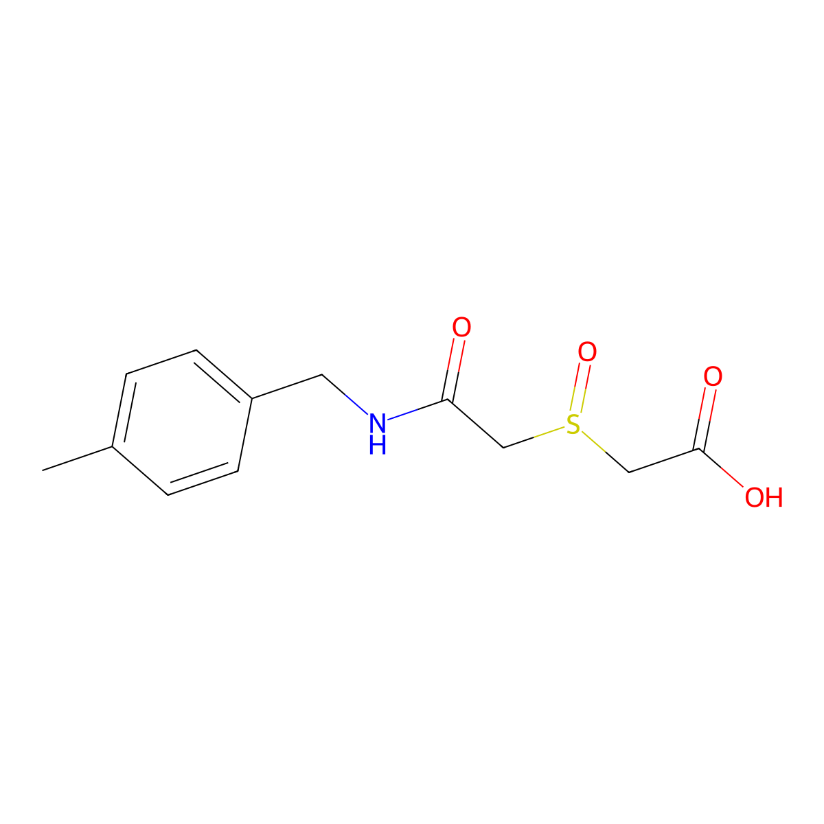 2-({2-[(4-Methylbenzyl)amino]-2-oxoethyl}sulfinyl)acetic acid molecular structure, CAS 344267-69-2
