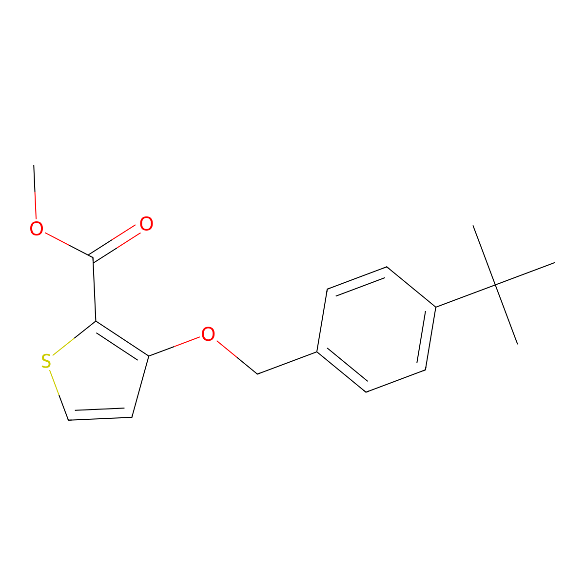 Methyl 3-{[4-(tert-butyl)benzyl]oxy}-2-thiophenecarboxylate molecular structure, CAS 344268-04-8