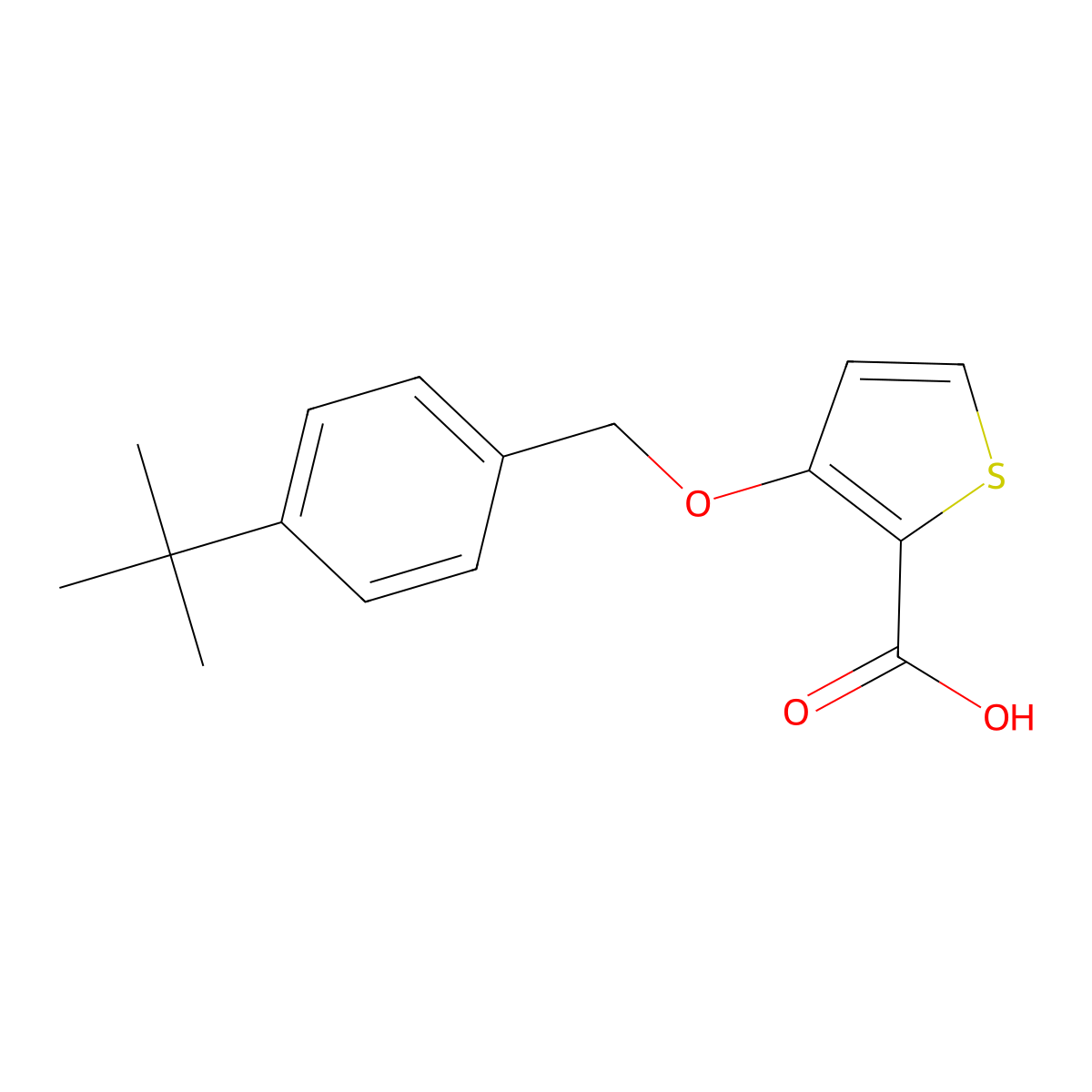 3-[(4-tert-butylphenyl)methoxy]thiophene-2-carboxylic Acid molecular structure, CAS 344268-35-5