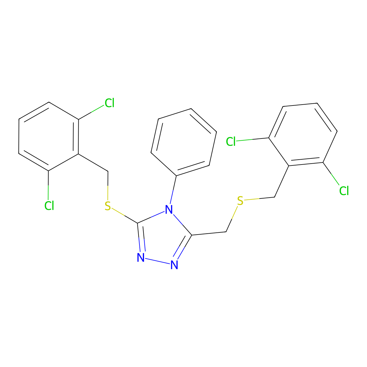 3-[(2,6-dichlorobenzyl)sulfanyl]-5-{[(2,6-dichlorobenzyl)sulfanyl]methyl}-4-phenyl-4H-1,2,4-triazole molecular structure, CAS 344271-14-3