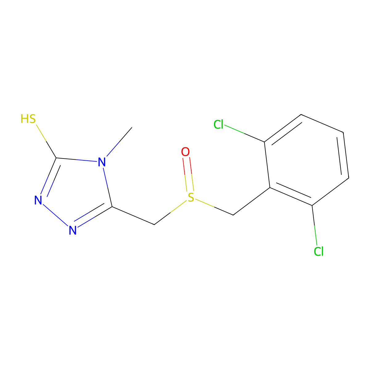 5-{[(2,6-dichlorobenzyl)sulfinyl]methyl}-4-methyl-4H-1,2,4-triazole-3-thiol molecular structure, CAS 344271-66-5