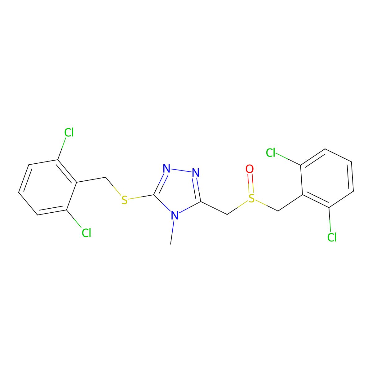 3-[(2,6-dichlorobenzyl)sulfanyl]-5-{[(2,6-dichlorobenzyl)sulfinyl]methyl}-4-methyl-4H-1,2,4-triazole molecular structure, CAS 344271-79-0