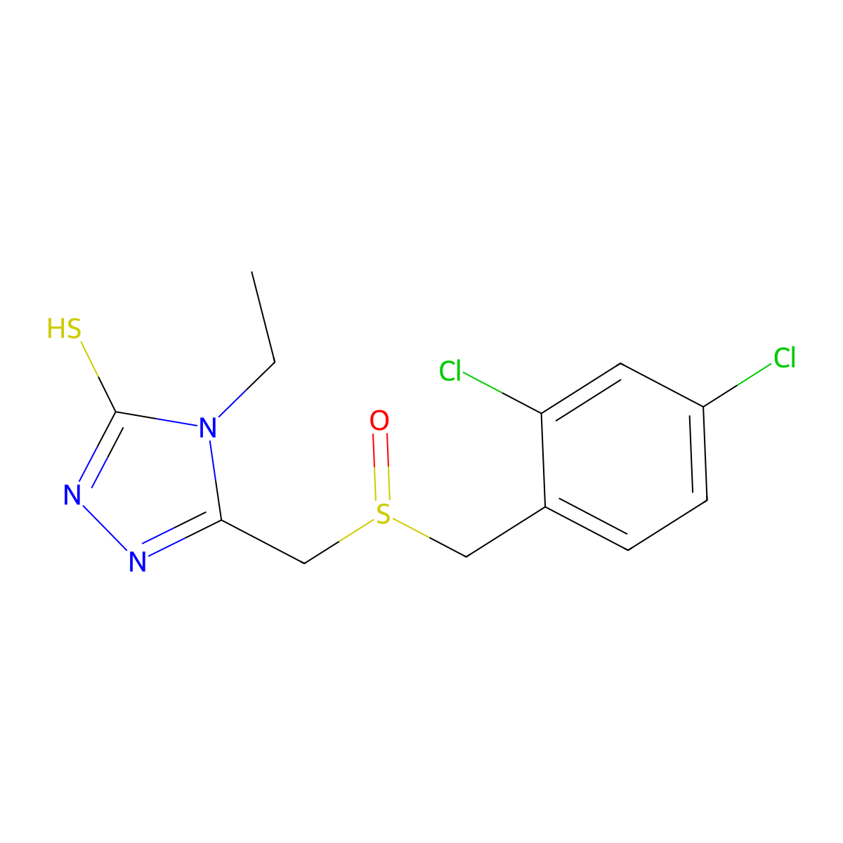 5-{[(2,4-dichlorobenzyl)sulfinyl]methyl}-4-ethyl-4H-1,2,4-triazole-3-thiol molecular structure, CAS 344272-04-4