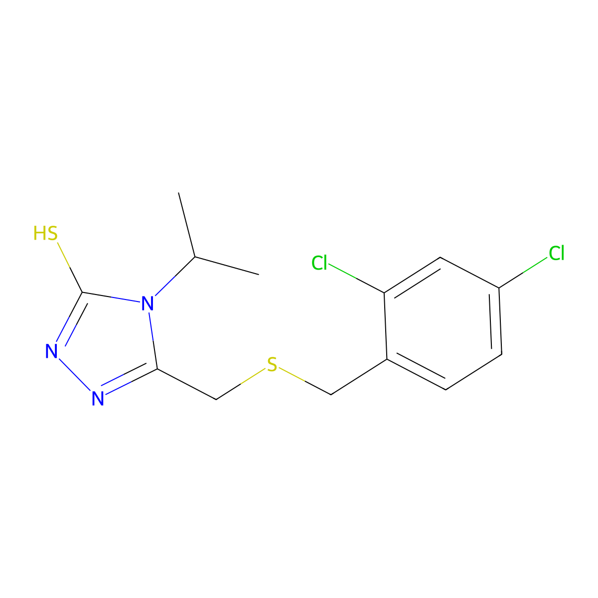 5-{[(2,4-dichlorobenzyl)sulfanyl]methyl}-4-isopropyl-4H-1,2,4-triazole-3-thiol molecular structure, CAS 344272-66-8