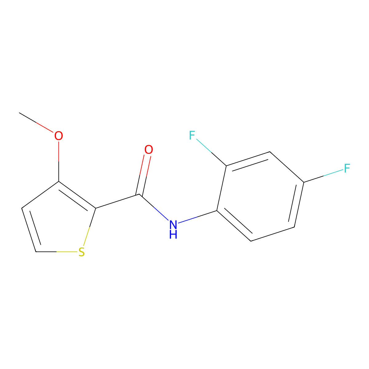 N-(2,4-difluorophenyl)-3-methoxy-2-thiophenecarboxamide molecular structure, CAS 344273-37-6