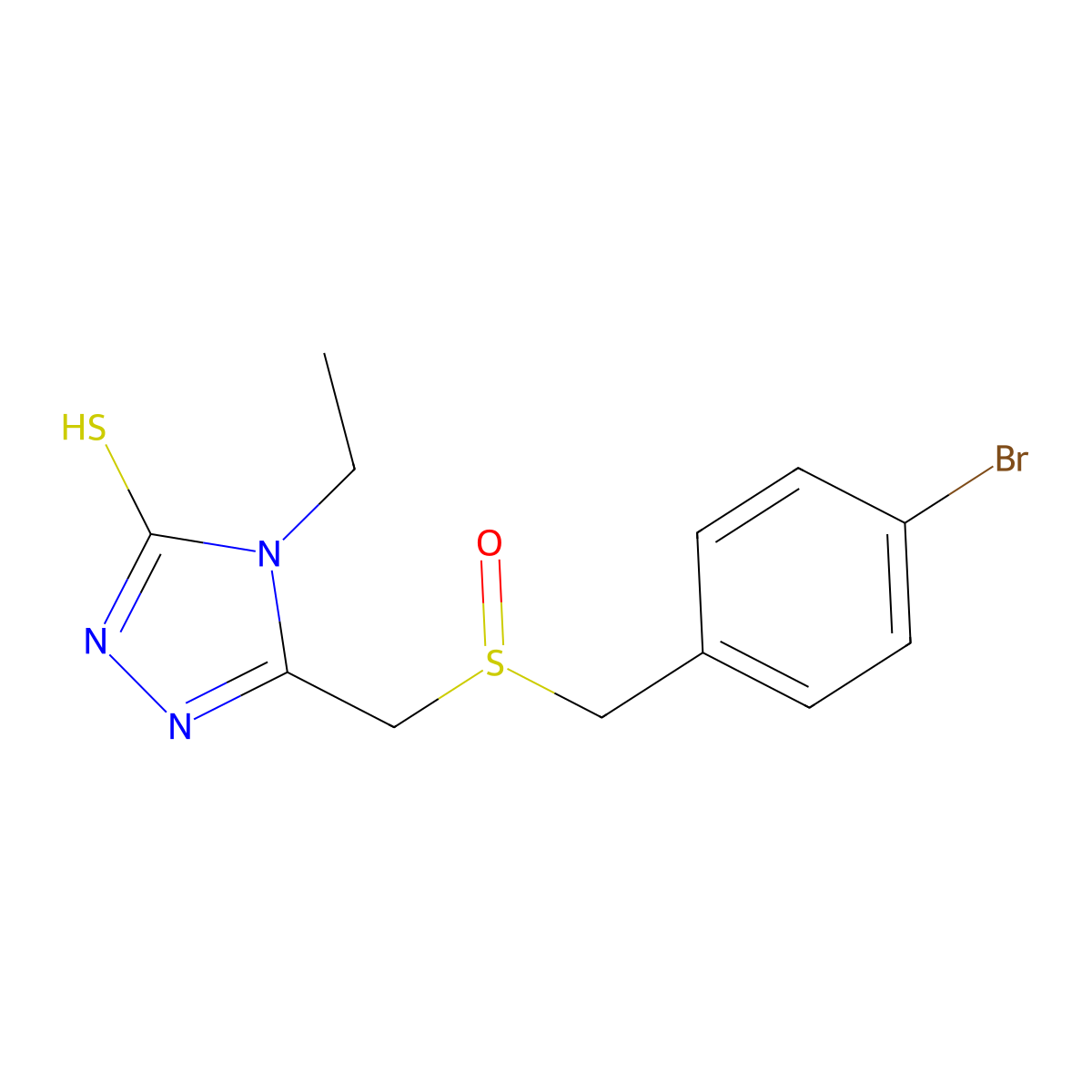 5-{[(4-bromobenzyl)sulfinyl]methyl}-4-ethyl-4H-1,2,4-triazole-3-thiol molecular structure, CAS 344274-71-1