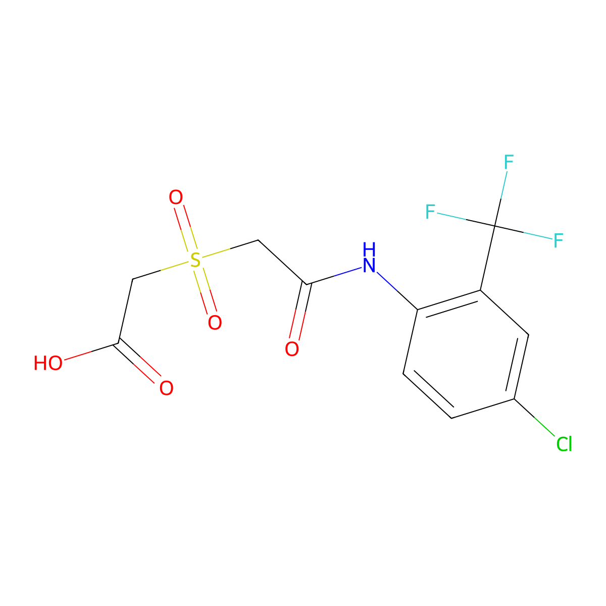 2-({2-[4-Chloro-2-(trifluoromethyl)anilino]-2-oxoethyl}sulfonyl)acetic acid molecular structure, CAS 344275-38-3