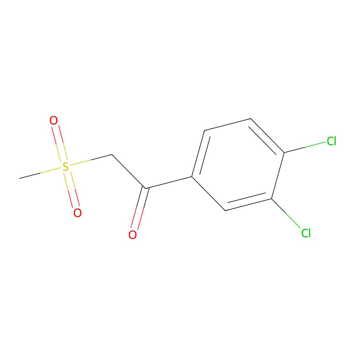 1-(3,4-Dichlorophenyl)-2-(methylsulfonyl)-1-ethanone molecular structure, CAS 344275-49-6