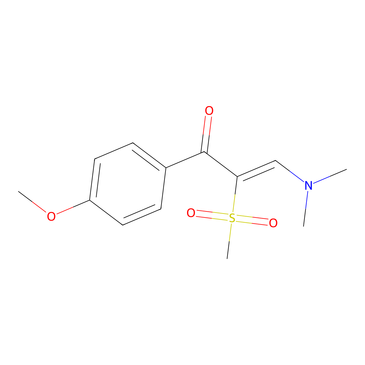 3-(Dimethylamino)-1-(4-methoxyphenyl)-2-(methylsulfonyl)-2-propen-1-one molecular structure, CAS 344275-61-2