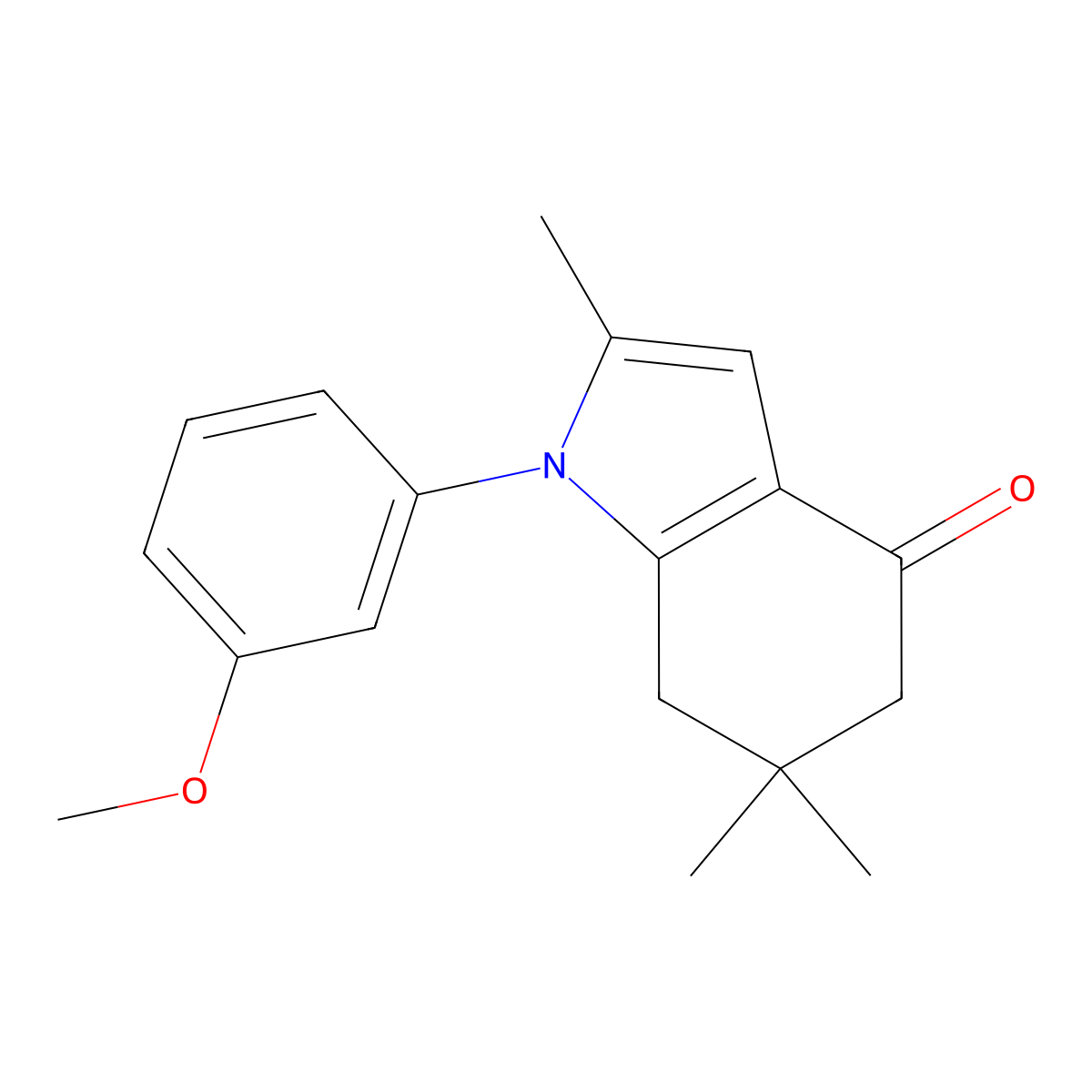 1-(3-methoxyphenyl)-2,6,6-trimethyl-1,5,6,7-tetrahydro-4H-indol-4-one molecular structure, CAS 344276-05-7
