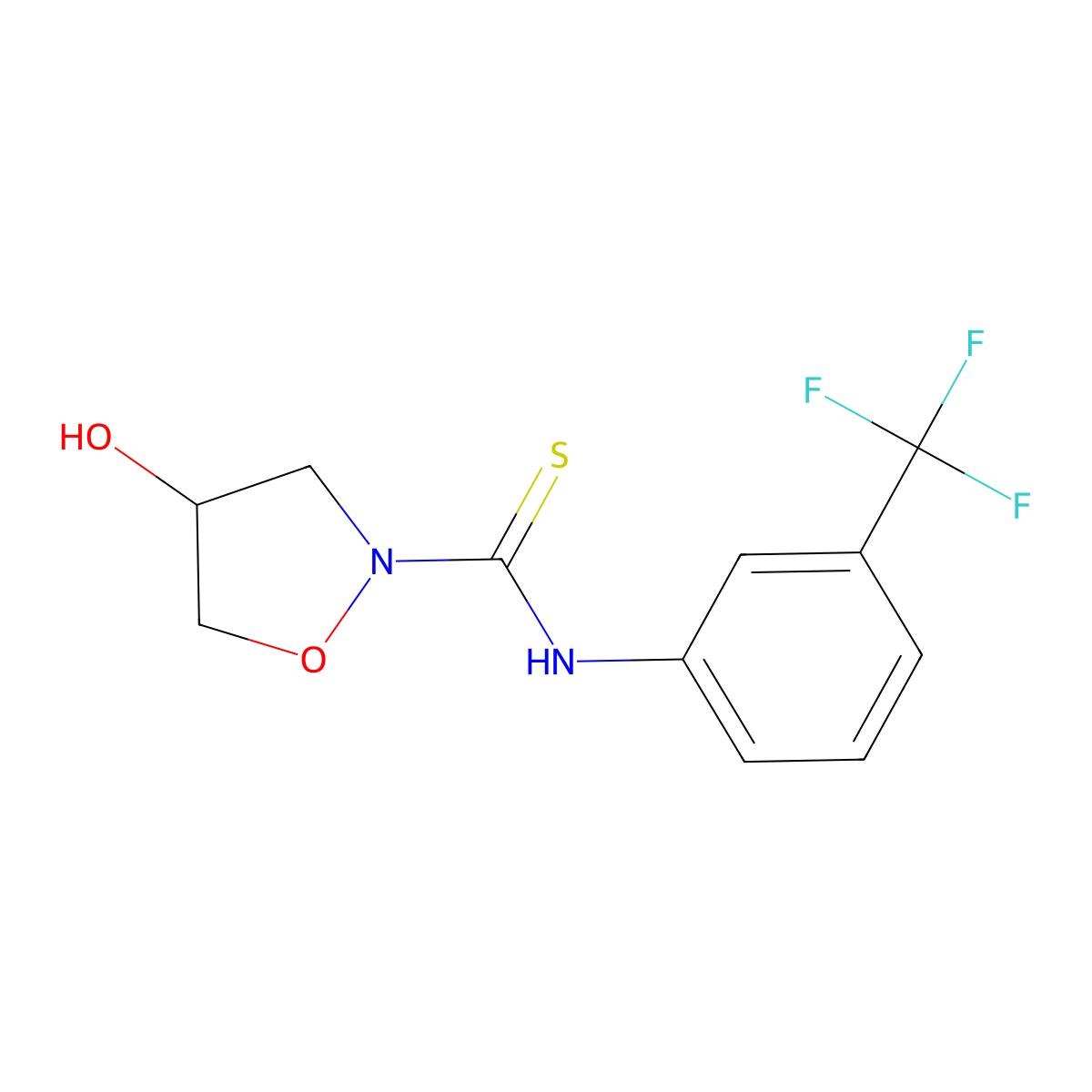 4-hydroxy-N-[3-(trifluoromethyl)phenyl]-1,2-oxazolidine-2-carbothioamide molecular structure, CAS 344276-10-4