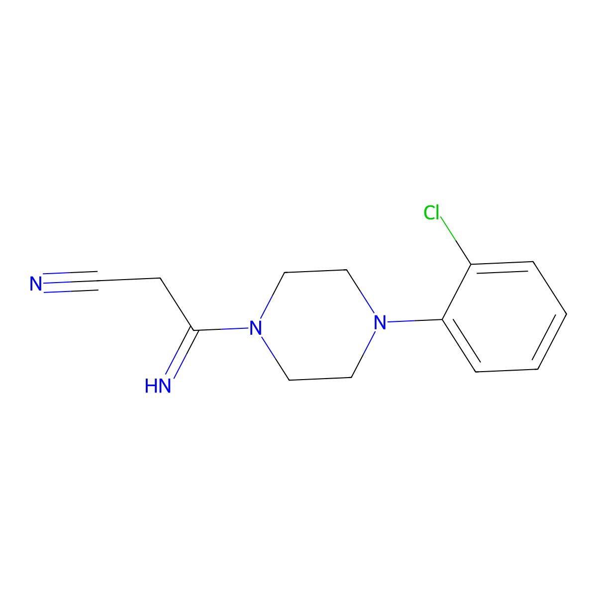 3-[4-(2-Chlorophenyl)piperazin-1-yl]-3-iminopropanenitrile molecular structure, CAS 344276-15-9