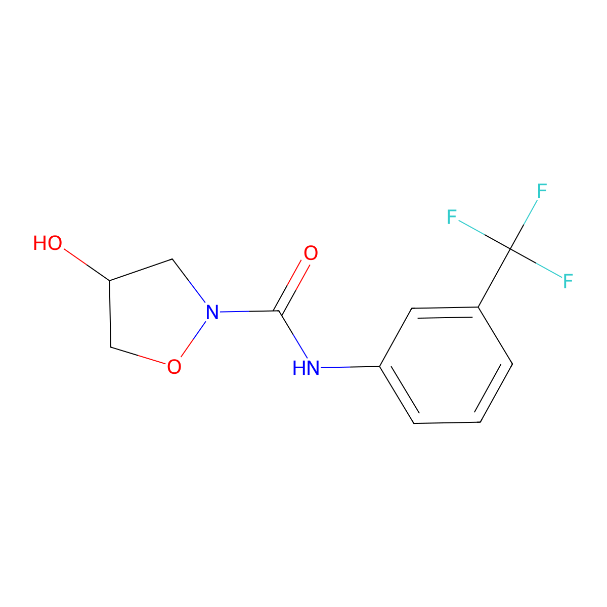 4-hydroxy-N-[3-(trifluoromethyl)phenyl]-1,2-oxazolidine-2-carboxamide molecular structure, CAS 344276-30-8
