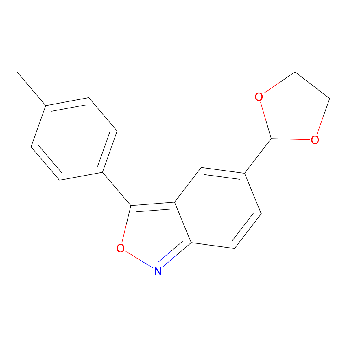 5-(1,3-Dioxolan-2-yl)-3-(4-methylphenyl)-2,1-benzoxazole molecular structure, CAS 344276-52-4