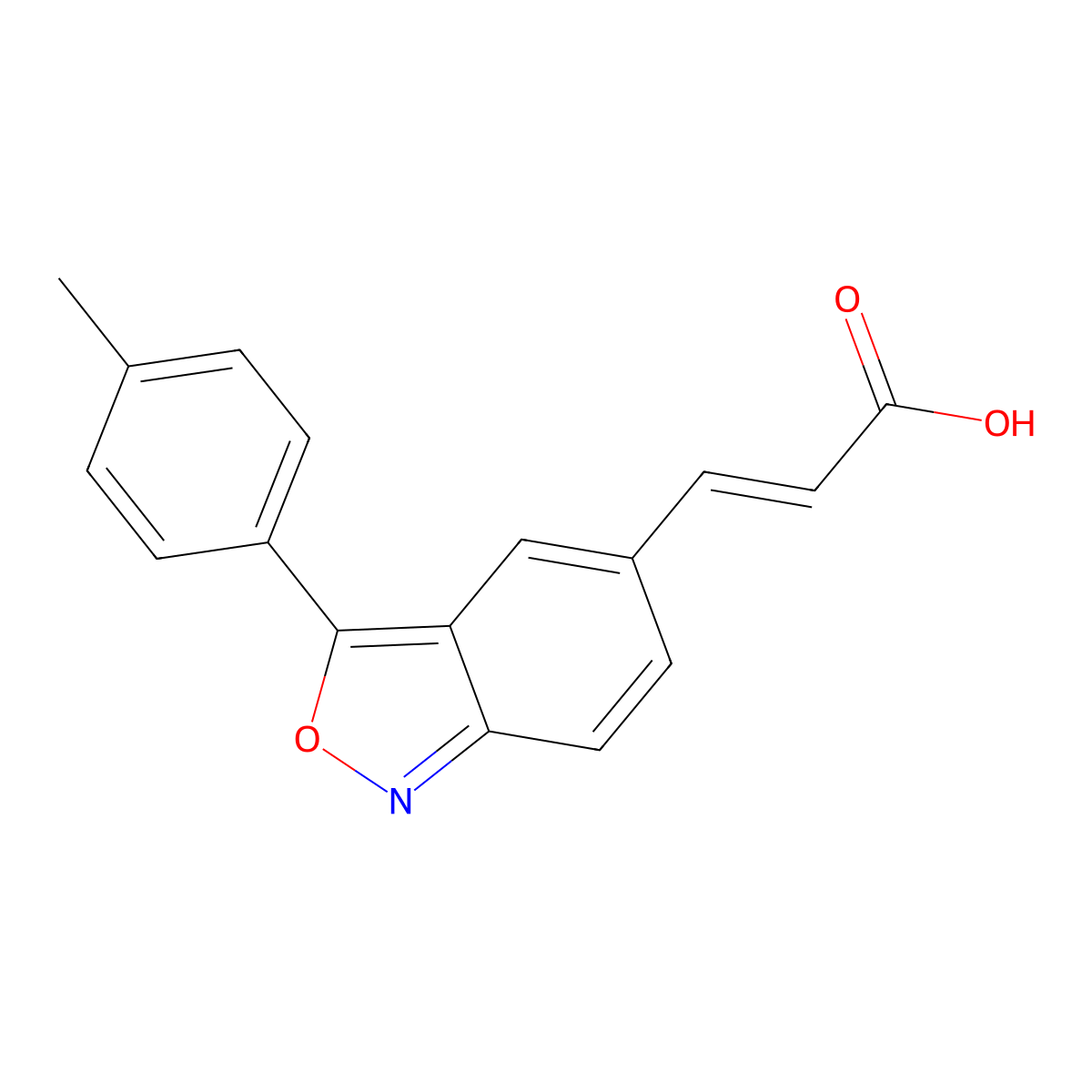 (2E)-3-[3-(4-methylphenyl)-2,1-benzoxazol-5-yl]prop-2-enoic acid molecular structure, CAS 344276-77-3