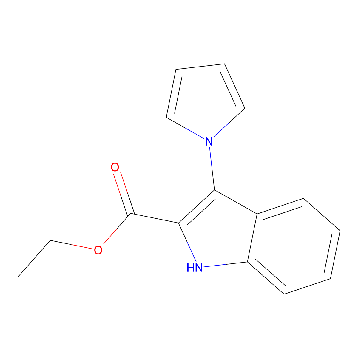 Ethyl 3-(1H-pyrrol-1-YL)-1H-indole-2-carboxylate molecular structure, CAS 344277-22-1