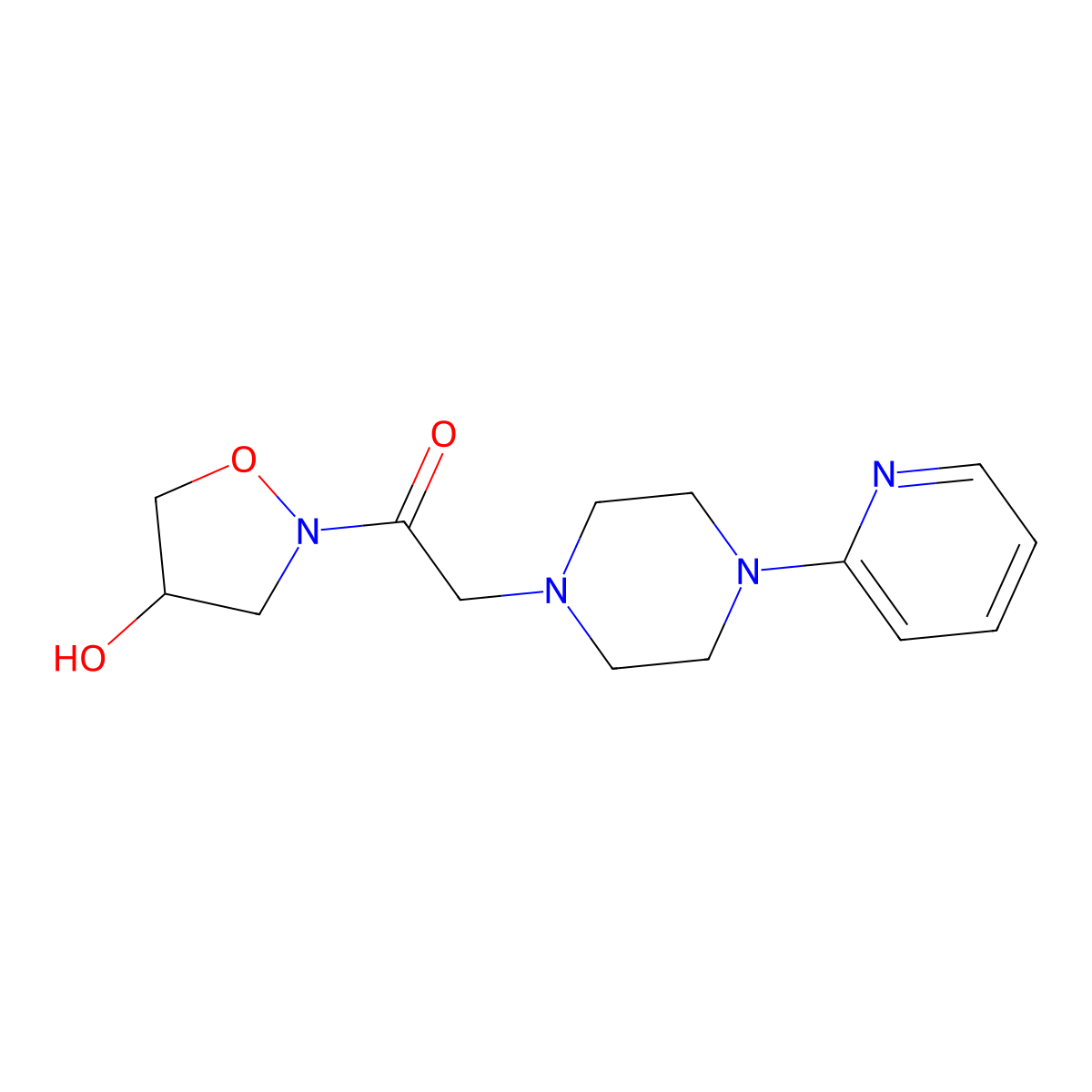 1-[4-hydroxydihydro-2(3H)-isoxazolyl]-2-[4-(2-pyridinyl)piperazino]-1-ethanone molecular structure, CAS 344277-32-3