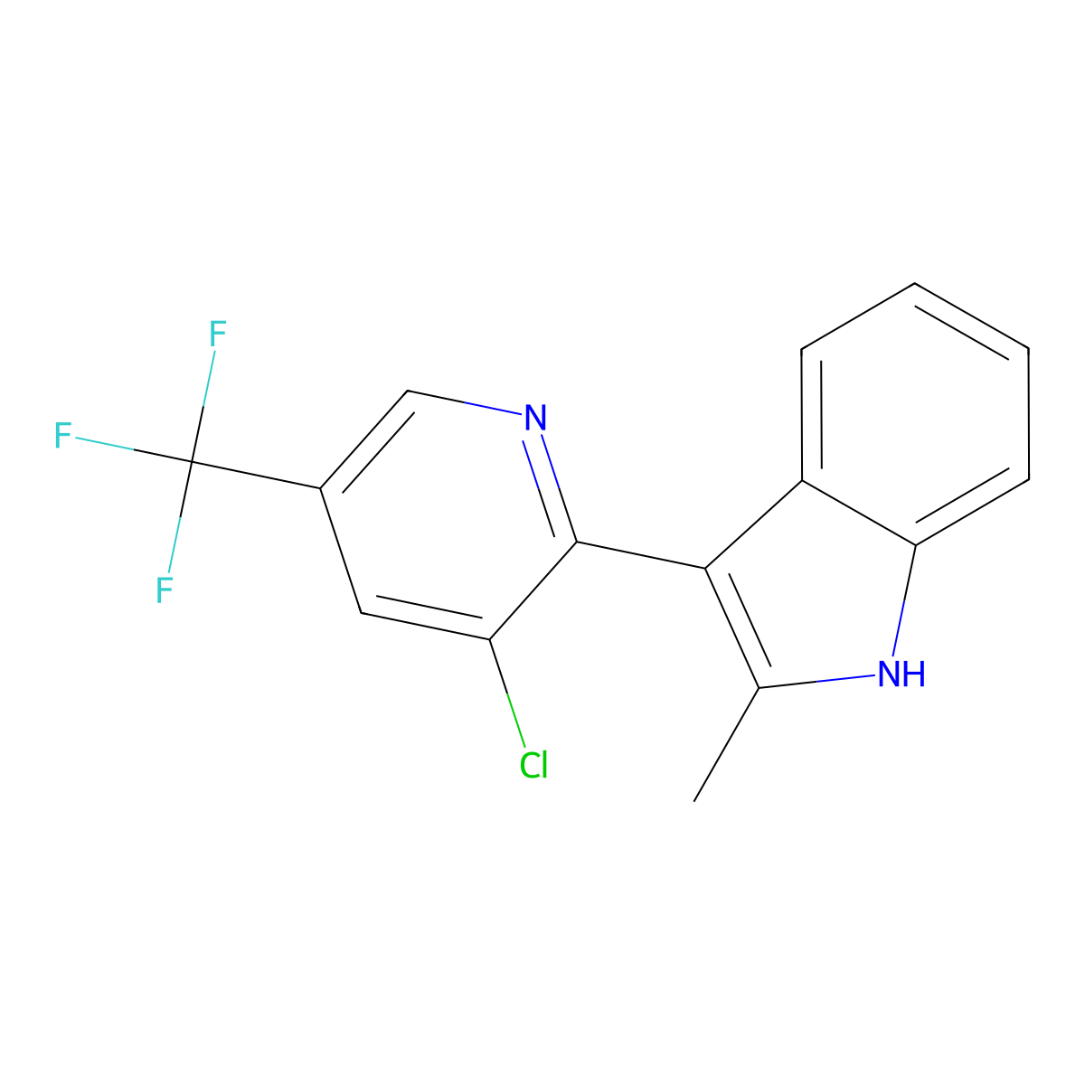 3-[3-chloro-5-(trifluoromethyl)pyridin-2-yl]-2-methyl-1H-indole molecular structure, CAS 344277-46-9