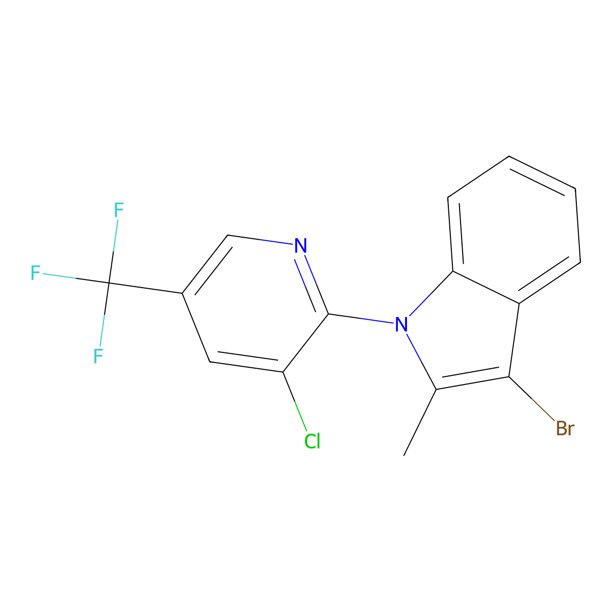 3-Bromo-1-[3-chloro-5-(trifluoromethyl)pyridin-2-yl]-2-methylindole molecular structure, CAS 344277-51-6