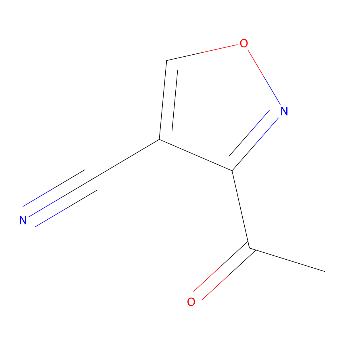 3-Acetylisoxazole-4-carbonitrile molecular structure, CAS 344277-60-7
