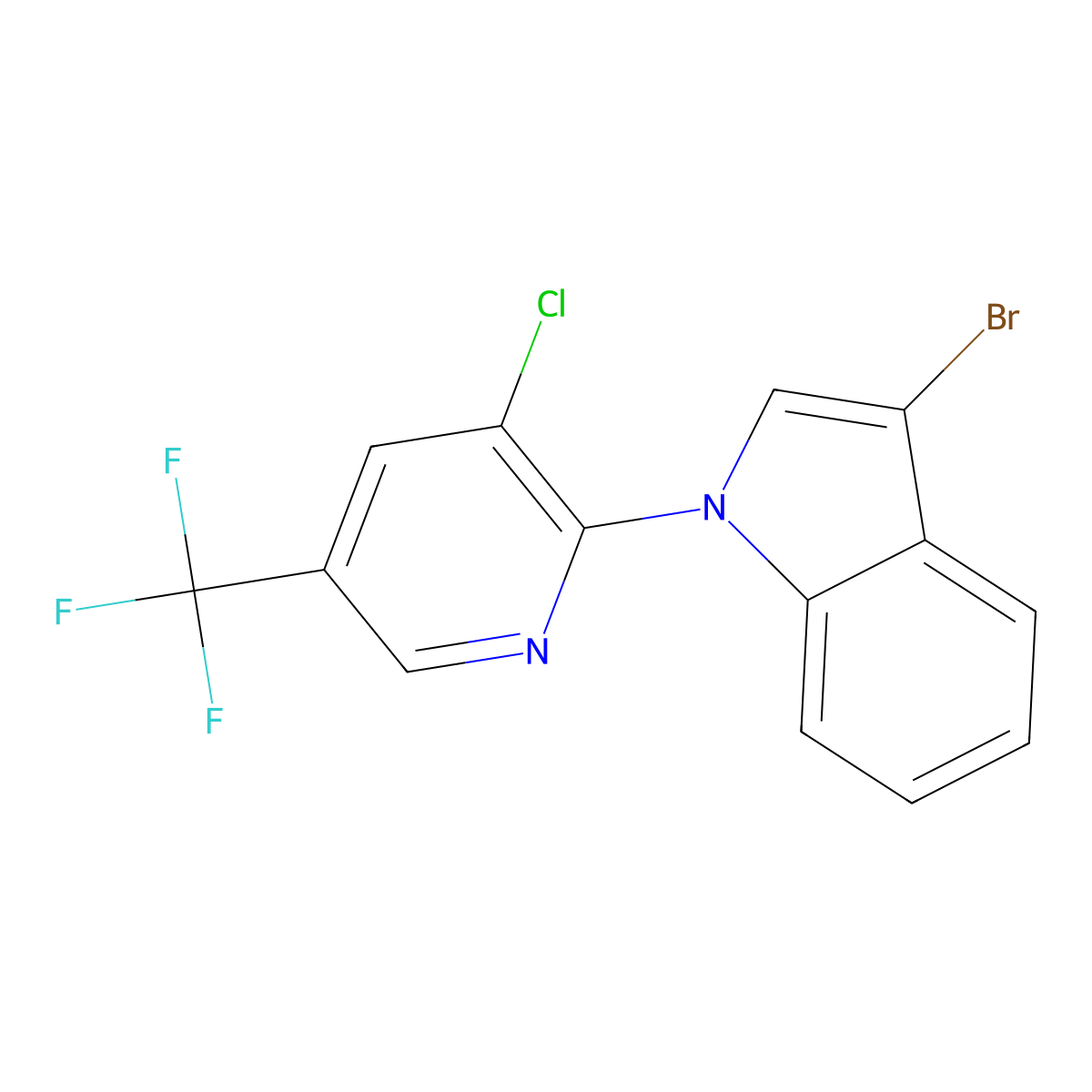 3-bromo-1-[3-chloro-5-(trifluoromethyl)-2-pyridinyl]-1H-indole molecular structure, CAS 344277-74-3