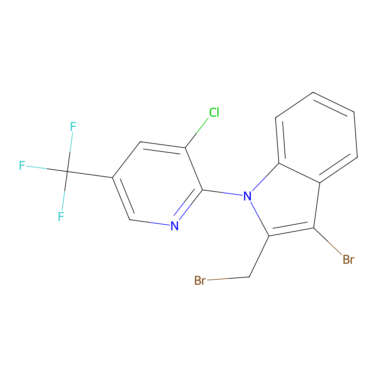 3-bromo-2-(bromomethyl)-1-[3-chloro-5-(trifluoromethyl)-2-pyridinyl]-1H-indole molecular structure, CAS 344277-84-5