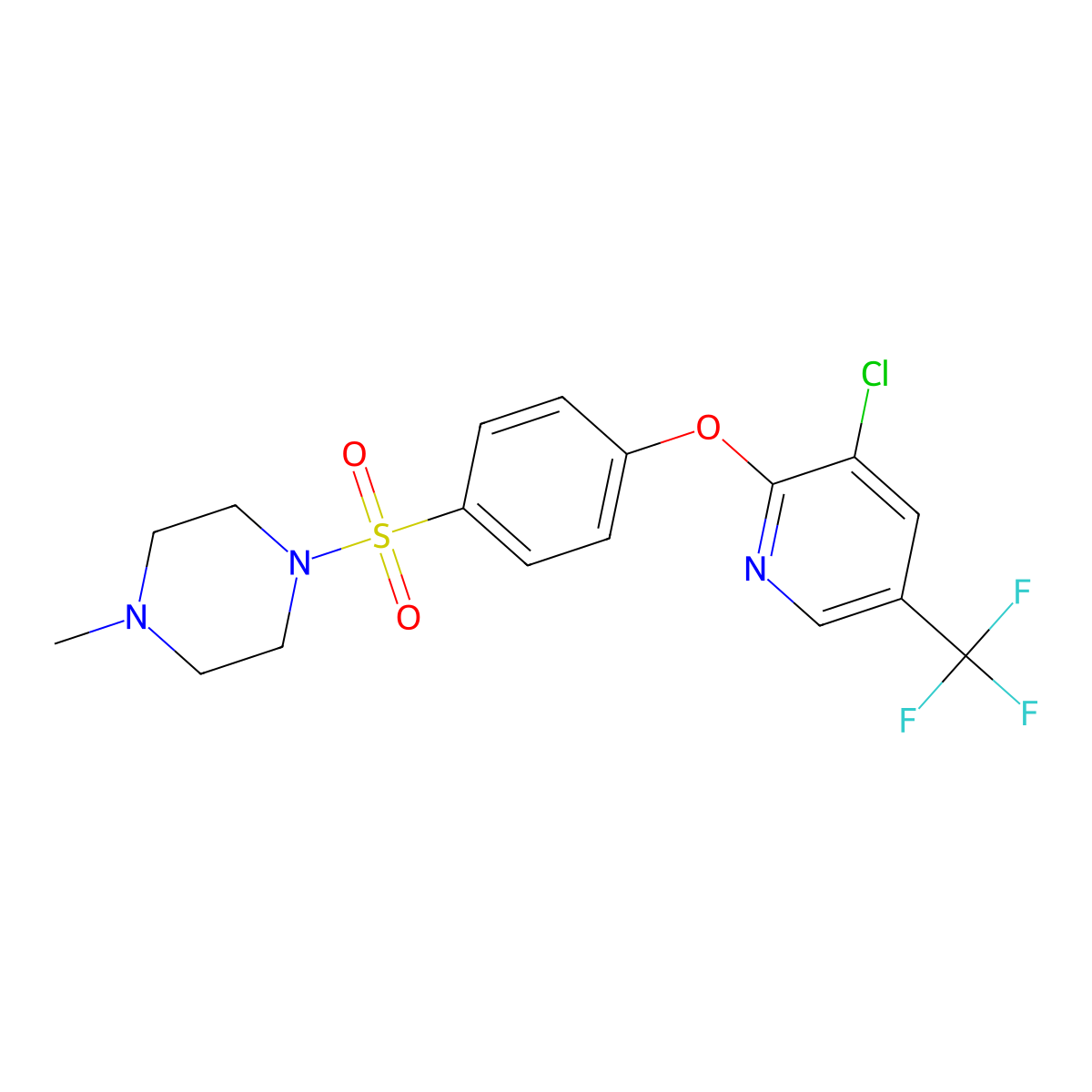 1-[(4-{[3-Chloro-5-(trifluoromethyl)-2-pyridinyl]oxy}phenyl)sulfonyl]-4-methylpiperazine molecular structure, CAS 344277-97-0