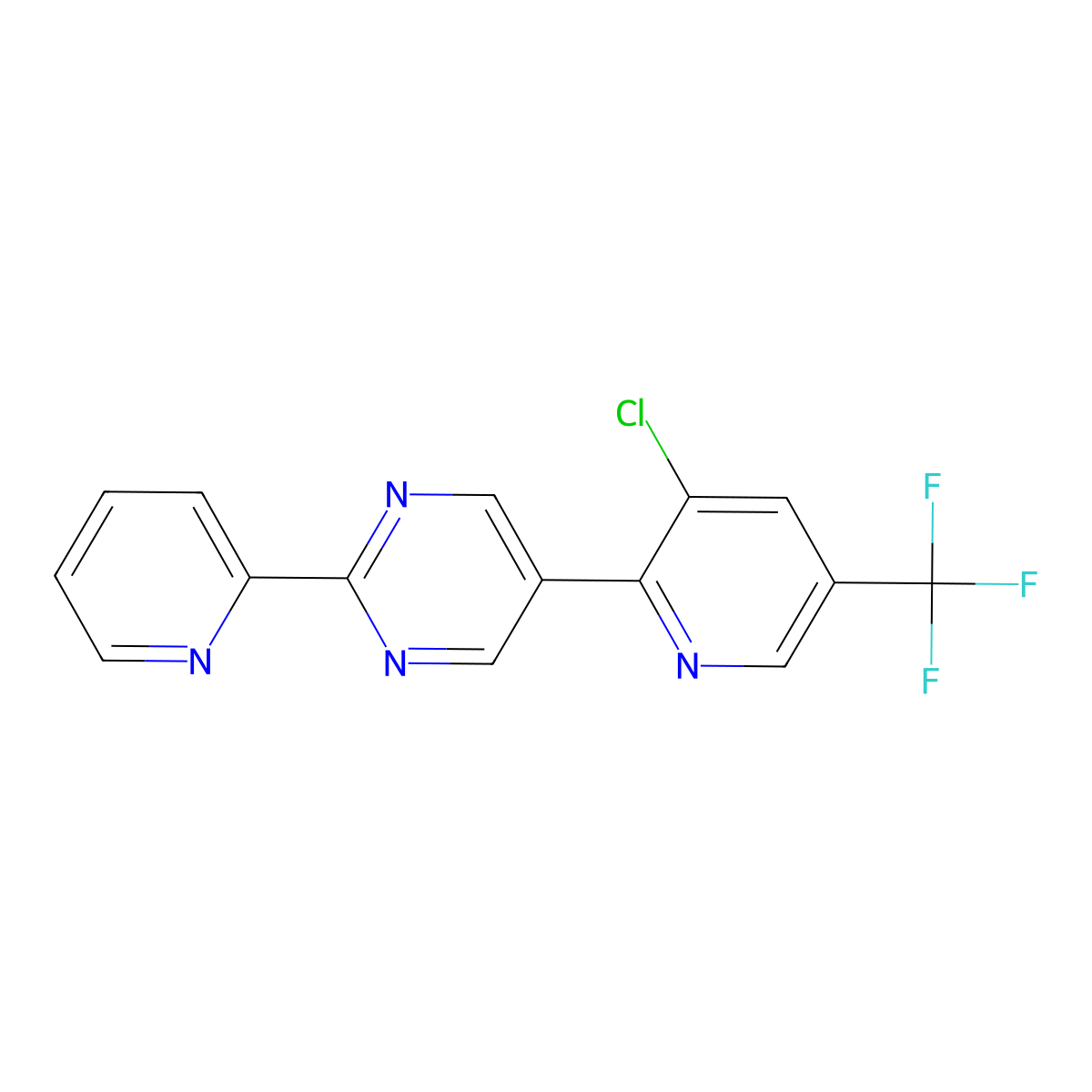 5-[3-Chloro-5-(trifluoromethyl)pyridin-2-yl]-2-(pyridin-2-yl)pyrimidine molecular structure, CAS 344278-06-4