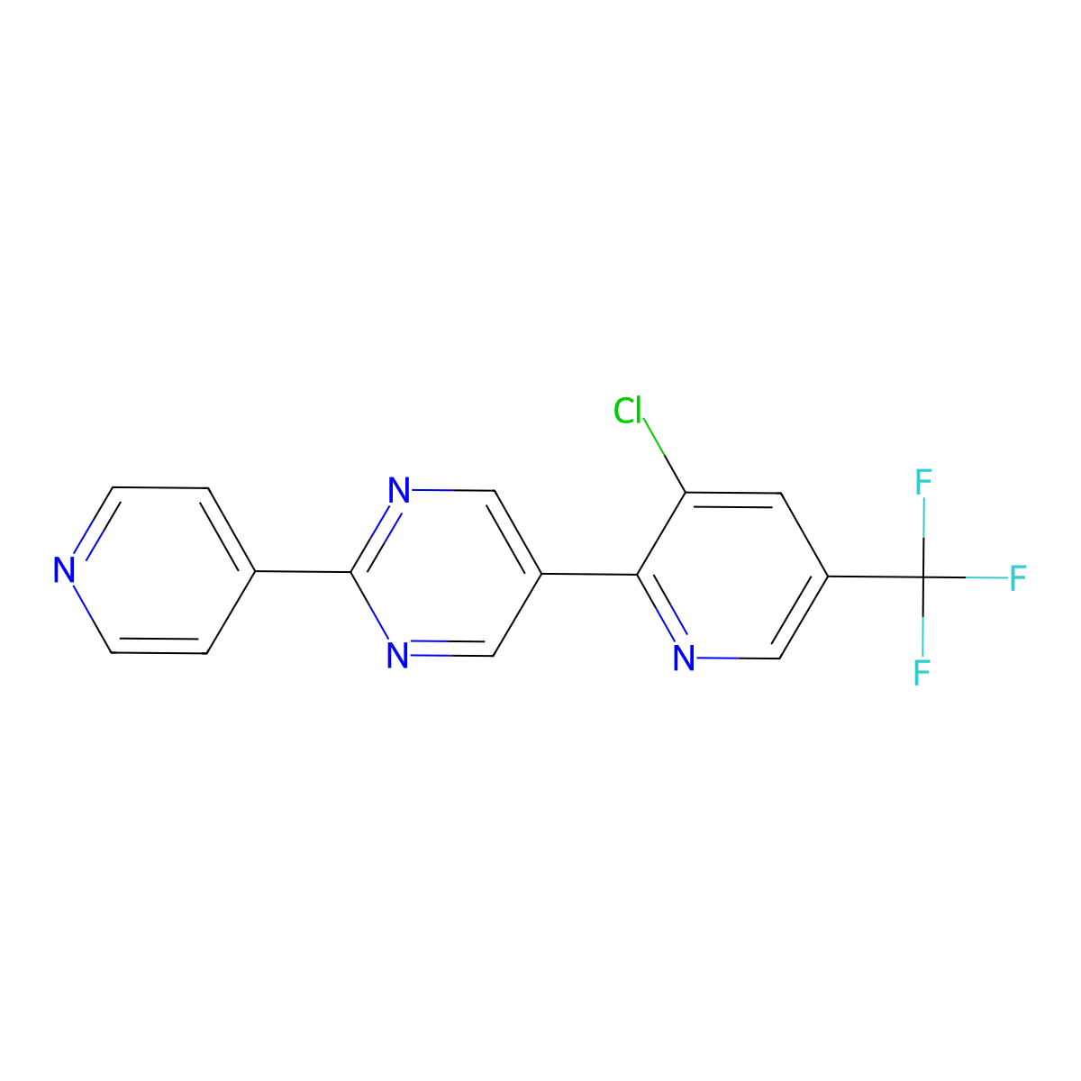 5-[3-Chloro-5-(trifluoromethyl)pyridin-2-yl]-2-(pyridin-4-yl)pyrimidine molecular structure, CAS 344278-11-1