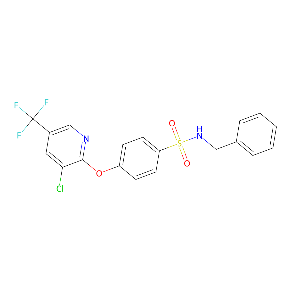 N-Benzyl-4-((3-chloro-5-(trifluoromethyl)-2-pyridinyl)oxy)benzenesulfonamide molecular structure, CAS 344278-17-7