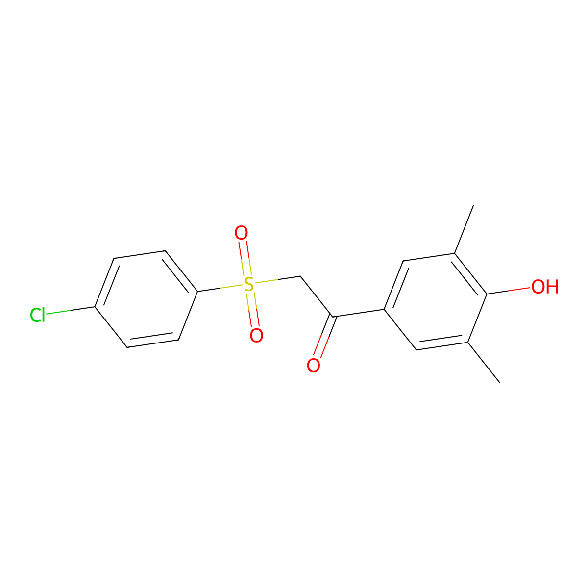 2-[(4-Chlorophenyl)sulfonyl]-1-(4-hydroxy-3,5-dimethylphenyl)-1-ethanone molecular structure, CAS 344279-24-9