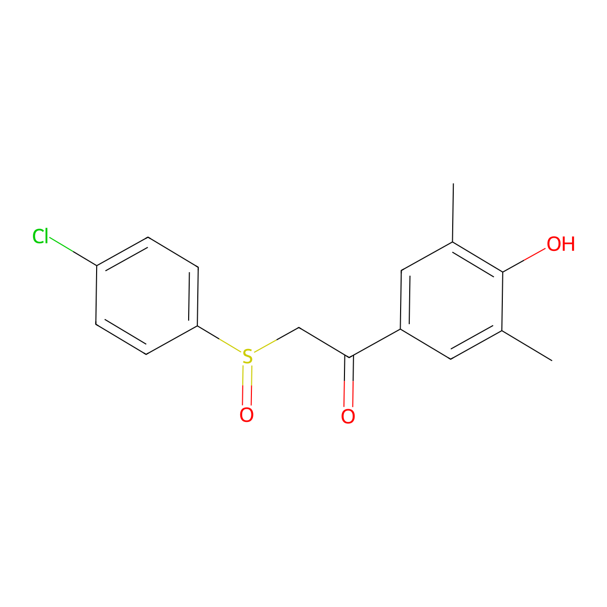 2-[(4-Chlorophenyl)sulfinyl]-1-(4-hydroxy-3,5-dimethylphenyl)-1-ethanone molecular structure, CAS 344279-28-3