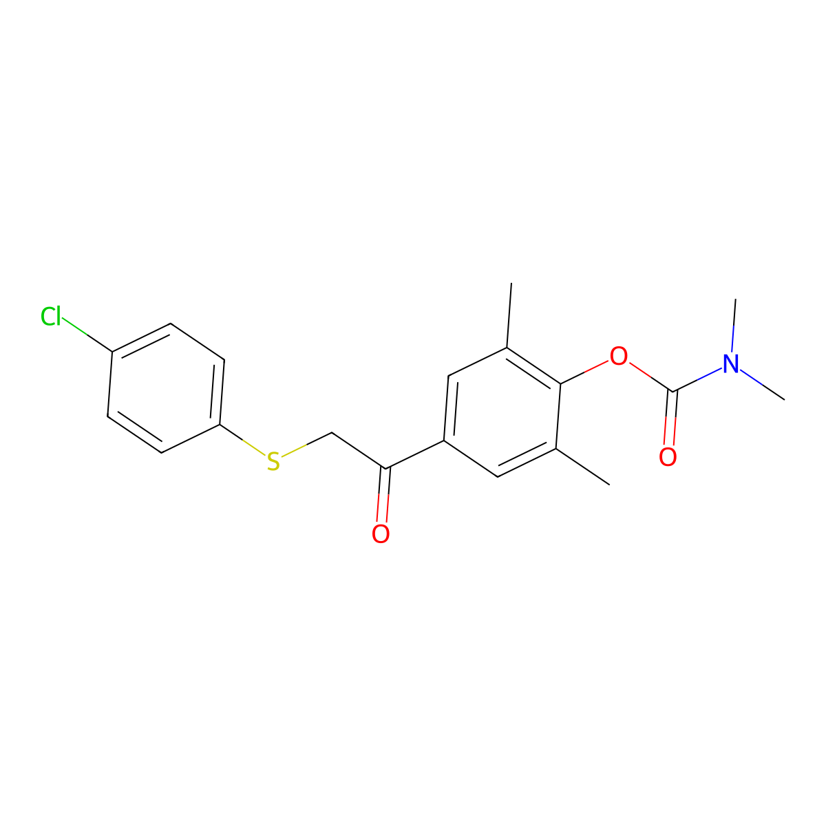 4-{2-[(4-chlorophenyl)sulfanyl]acetyl}-2,6-dimethylphenyl N,N-dimethylcarbamate molecular structure, CAS 344279-32-9