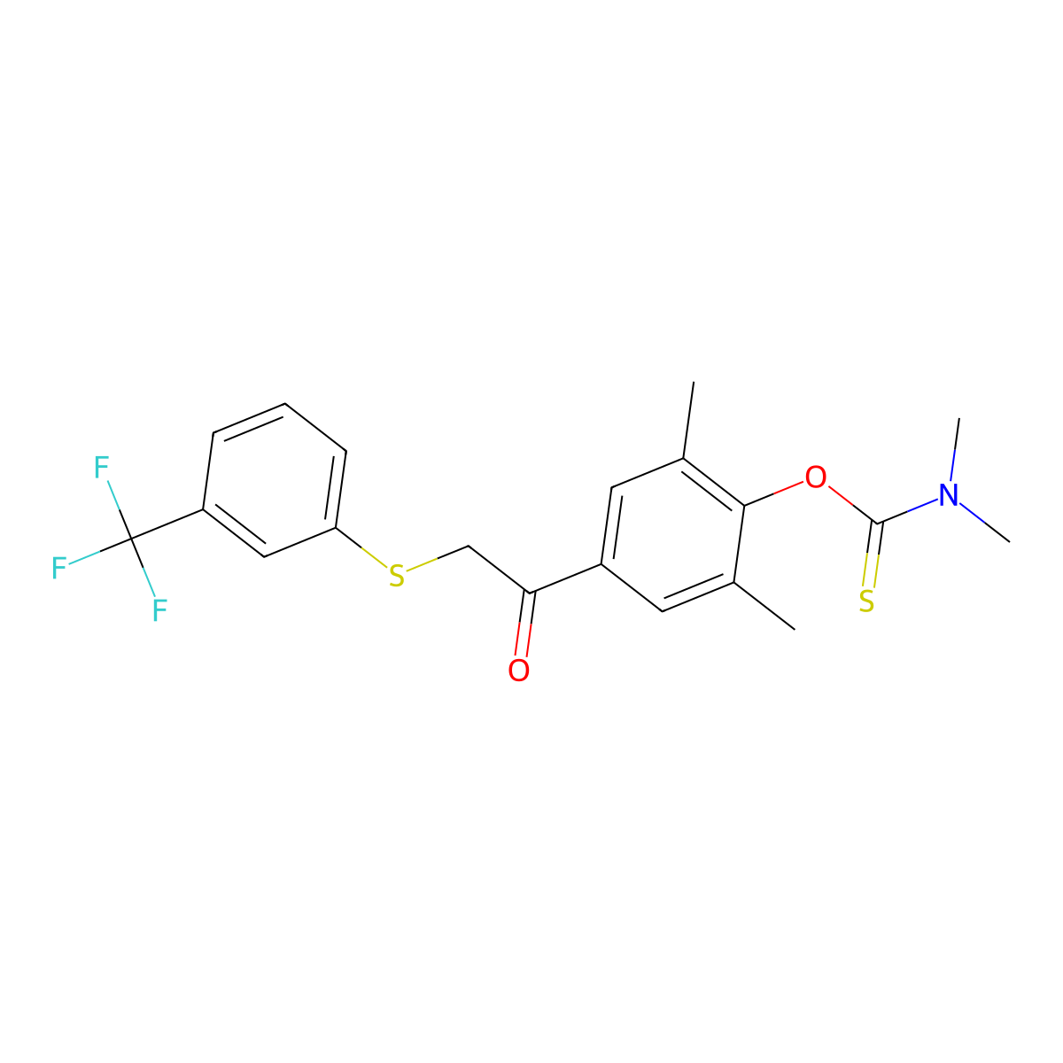 O-[2,6-dimethyl-4-(2-{[3-(trifluoromethyl)phenyl]sulfanyl}acetyl)phenyl] N,N-dimethylcarbamothioate molecular structure, CAS 344279-56-7