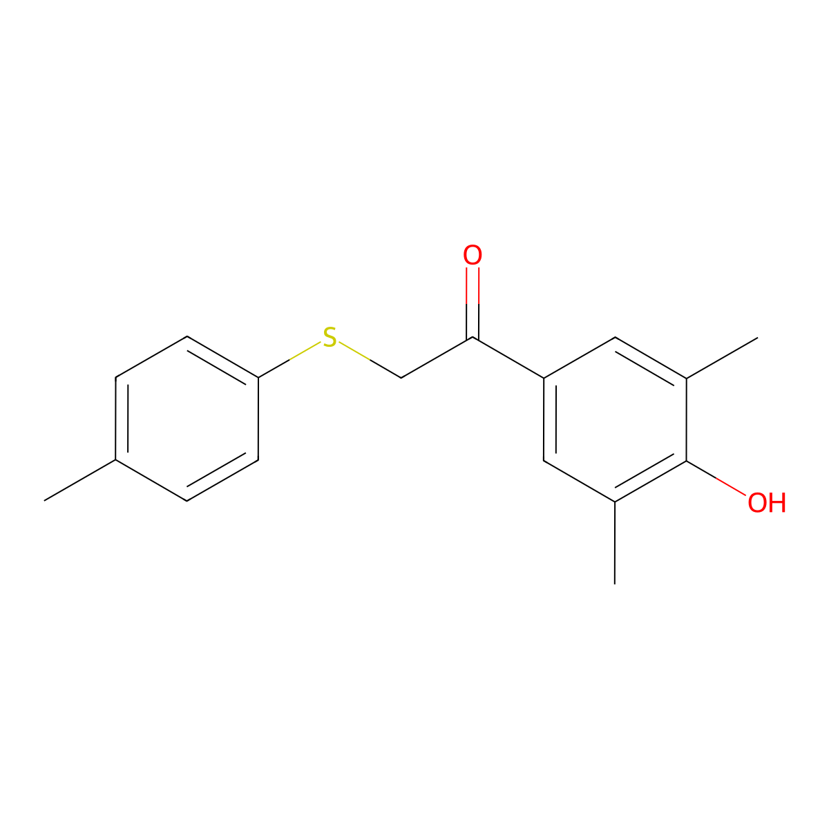 1-(4-Hydroxy-3,5-dimethylphenyl)-2-[(4-methylphenyl)sulfanyl]-1-ethanone molecular structure, CAS 344279-88-5