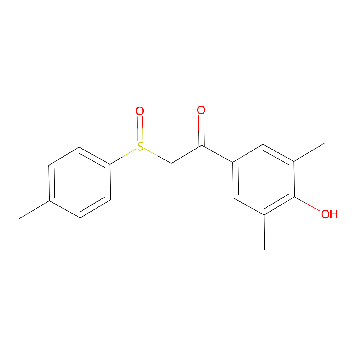 1-(4-Hydroxy-3,5-dimethylphenyl)-2-[(4-methylphenyl)sulfinyl]-1-ethanone molecular structure, CAS 344279-92-1