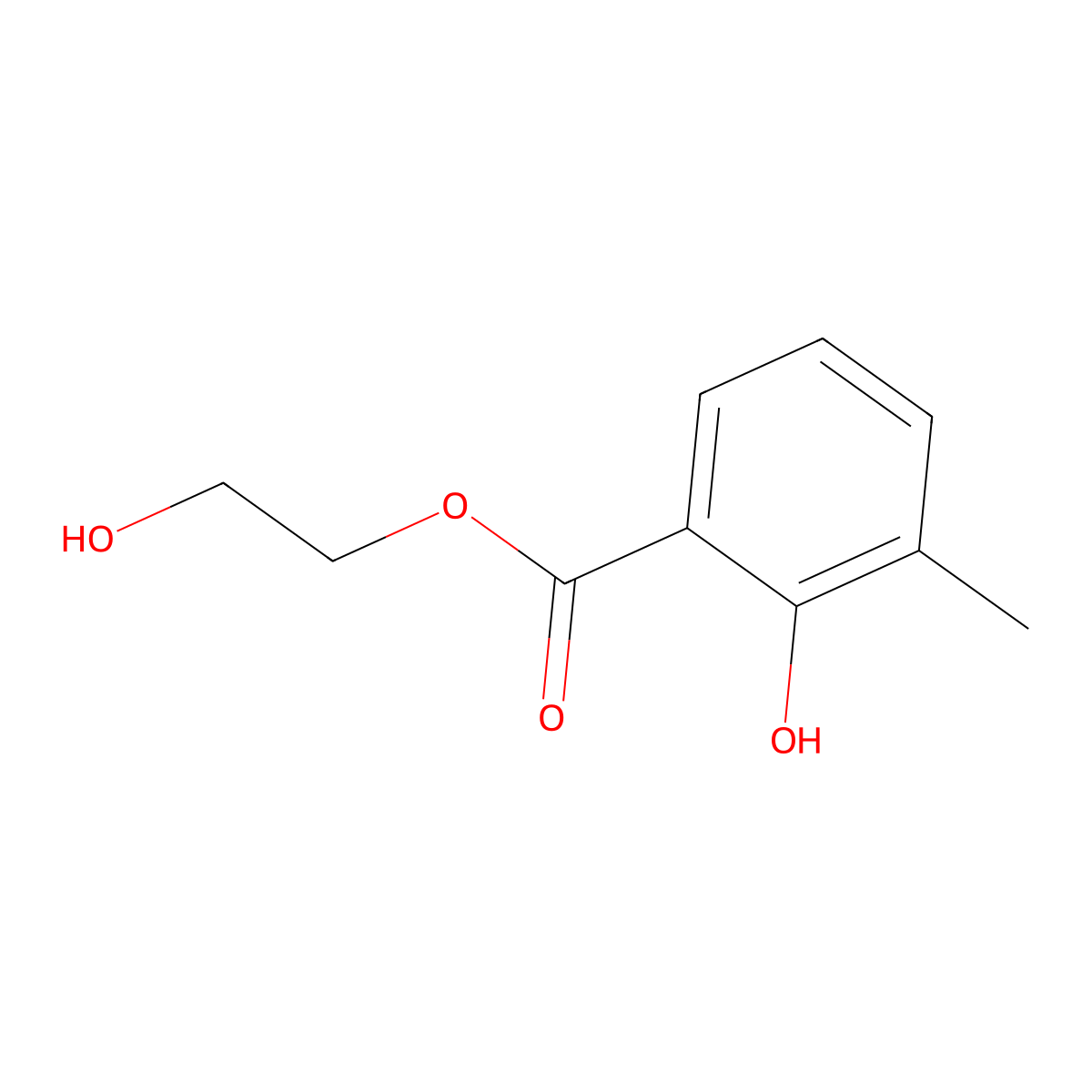 2-Hydroxyethyl 3-methylsalicylate molecular structure, CAS 34428-39-2