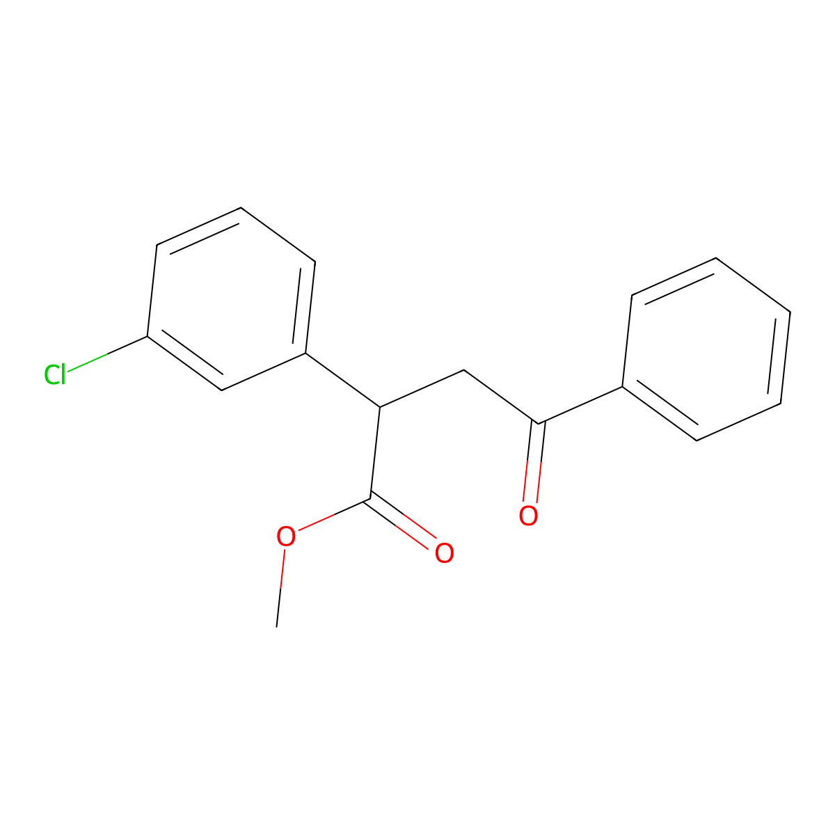 Methyl 2-(3-chlorophenyl)-4-oxo-4-phenylbutanoate molecular structure, CAS 344280-08-6