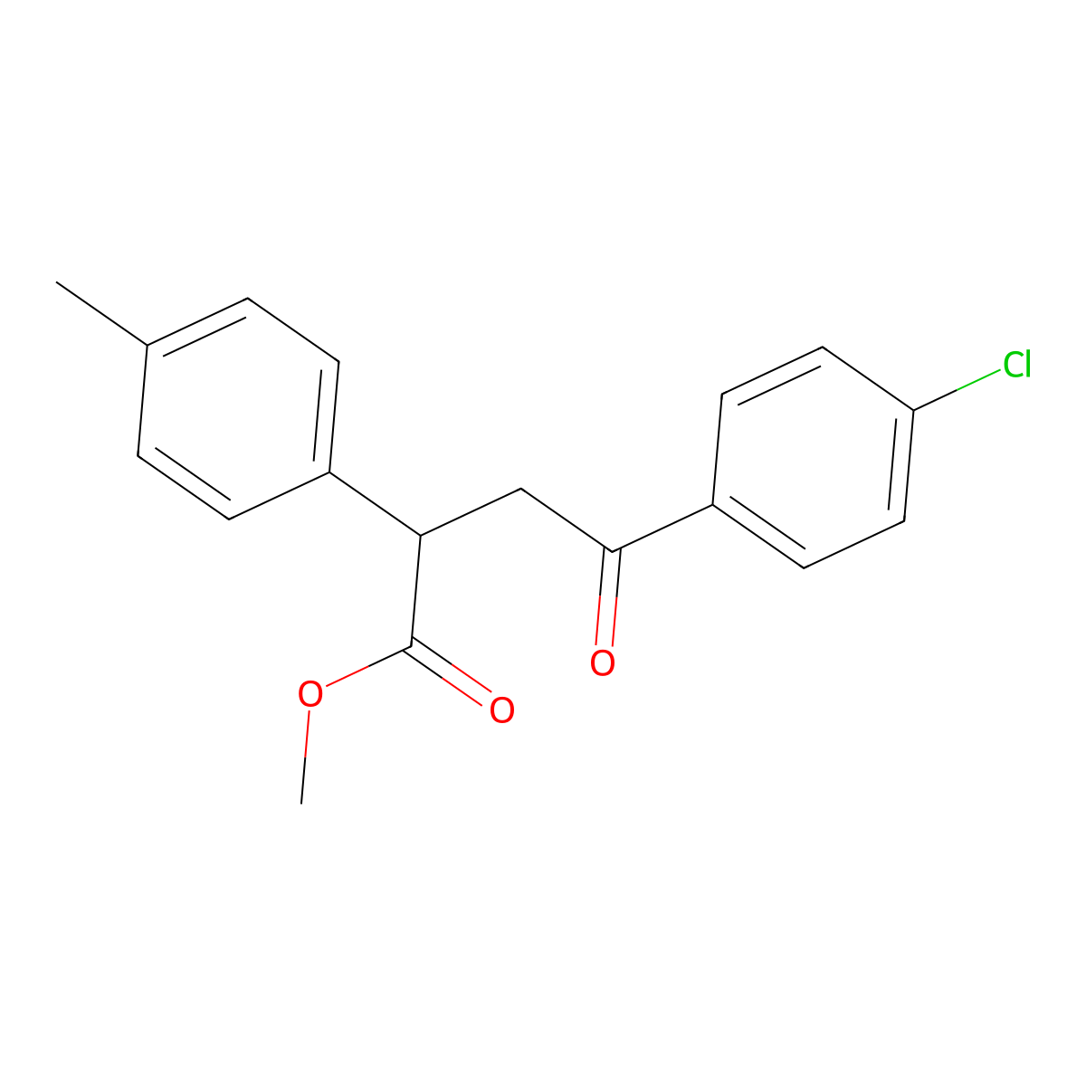 Methyl 4-(4-chlorophenyl)-2-(4-methylphenyl)-4-oxobutanoate molecular structure, CAS 344280-20-2