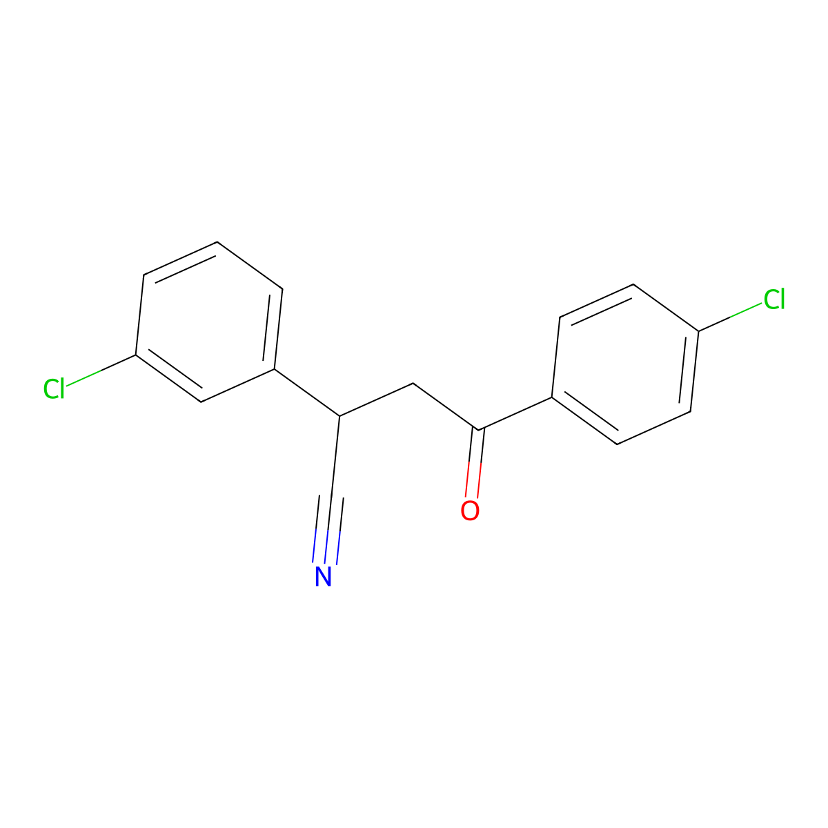 2-(3-Chlorophenyl)-4-(4-chlorophenyl)-4-oxobutanenitrile molecular structure, CAS 344280-24-6
