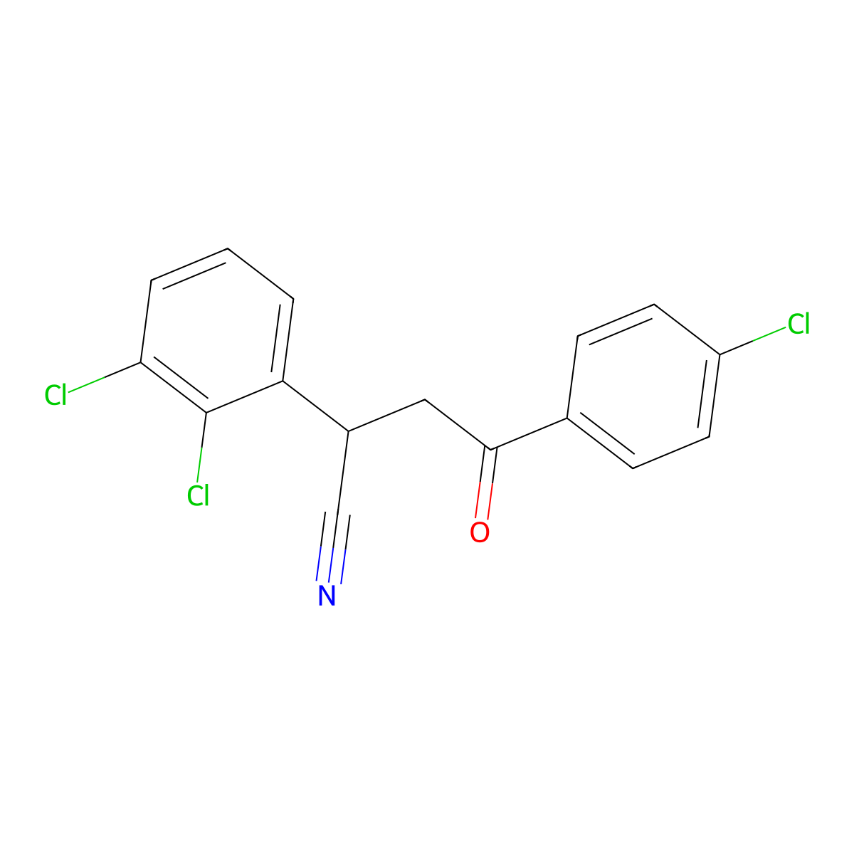 4-(4-Chlorophenyl)-2-(2,3-dichlorophenyl)-4-oxobutanenitrile molecular structure, CAS 344280-36-0