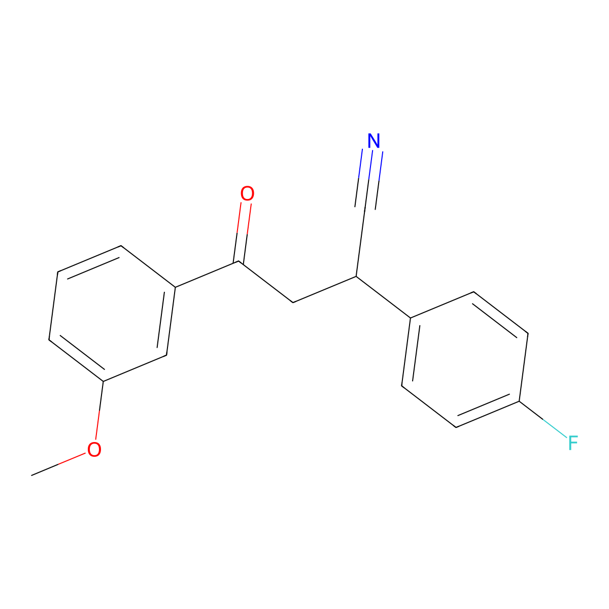 2-(4-Fluorophenyl)-4-(3-methoxyphenyl)-4-oxobutanenitrile molecular structure, CAS 344280-48-4
