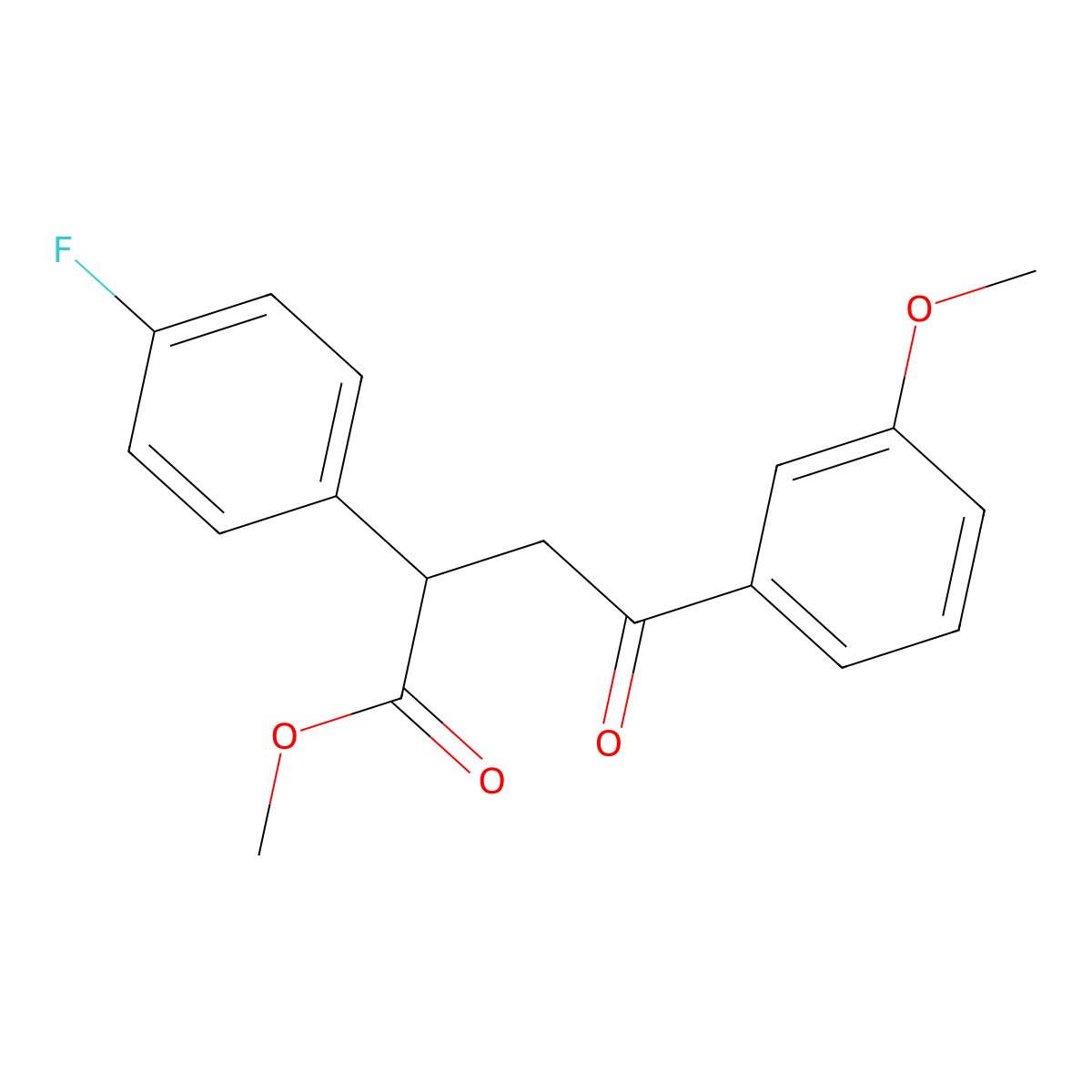 Methyl 2-(4-fluorophenyl)-4-(3-methoxyphenyl)-4-oxobutanoate molecular structure, CAS 344280-52-0