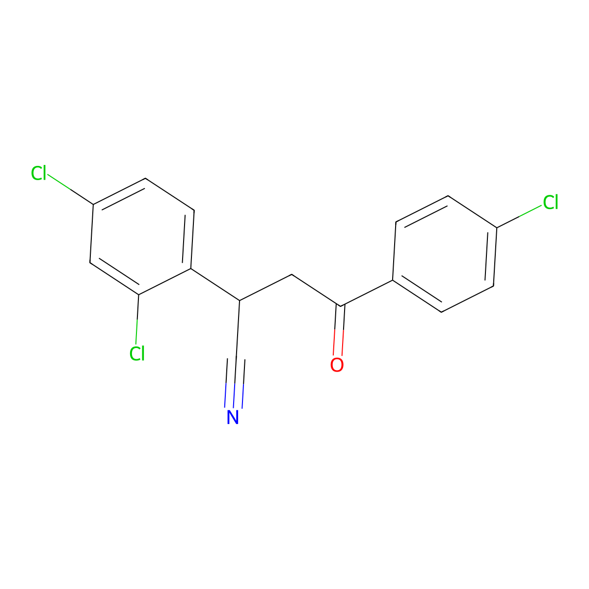 4-(4-Chlorophenyl)-2-(2,4-dichlorophenyl)-4-oxobutanenitrile molecular structure, CAS 344280-59-7