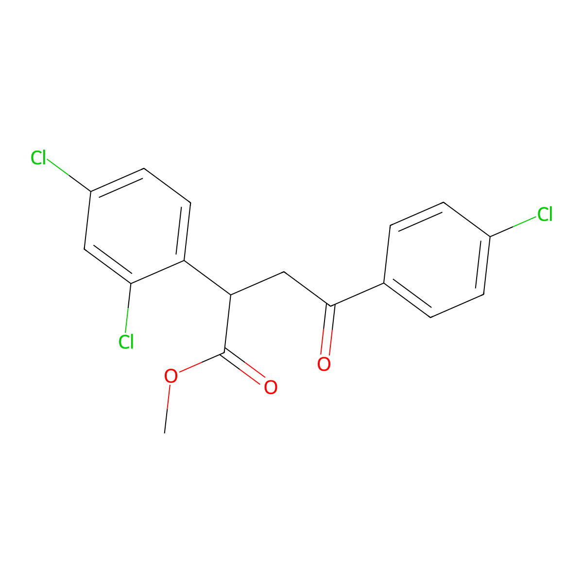 Methyl 4-(4-chlorophenyl)-2-(2,4-dichlorophenyl)-4-oxobutanoate molecular structure, CAS 344280-62-2