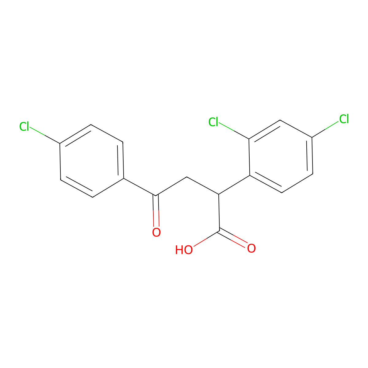 4-(4-Chlorophenyl)-2-(2,4-dichlorophenyl)-4-oxobutanoic acid molecular structure, CAS 344280-65-5