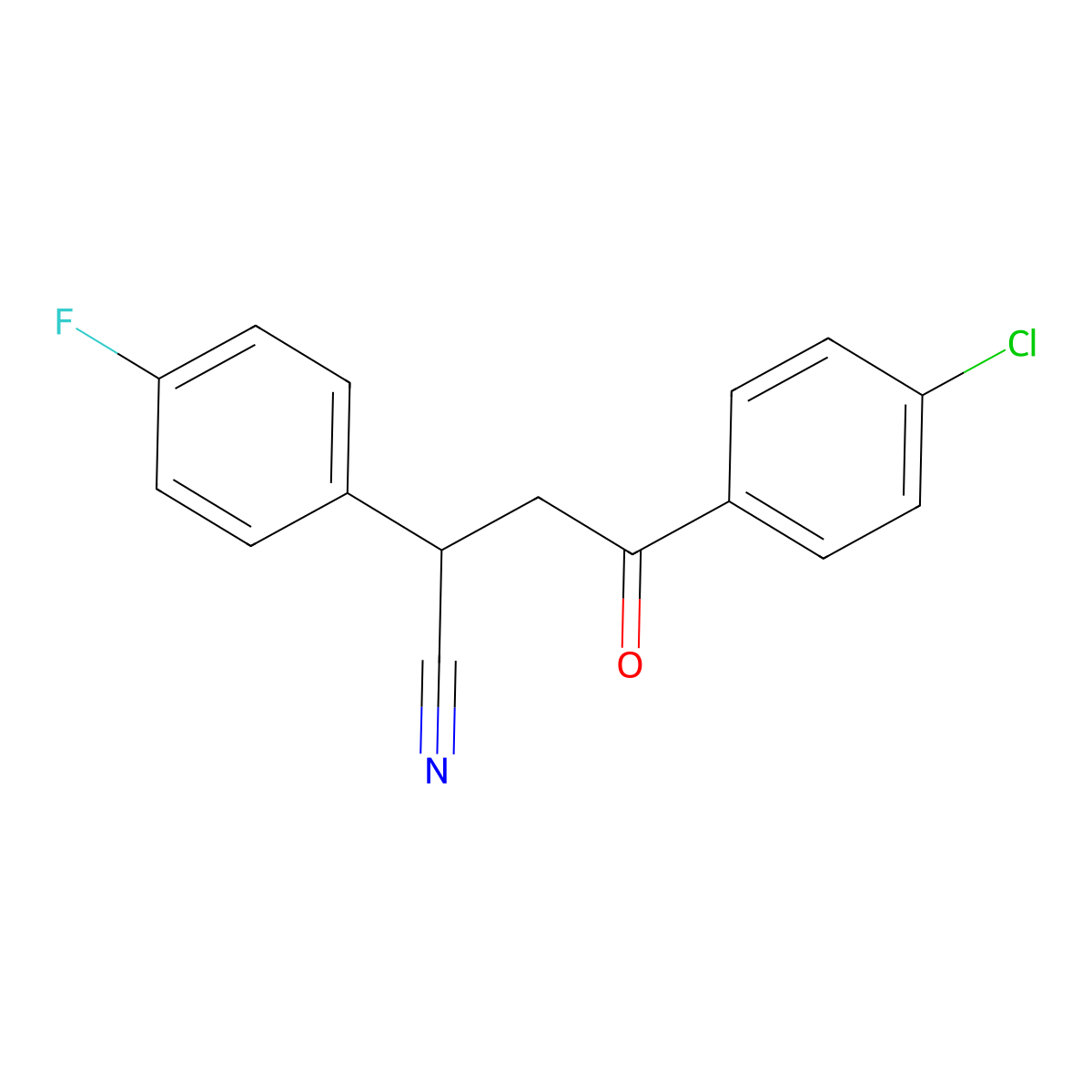 4-(4-Chlorophenyl)-2-(4-fluorophenyl)-4-oxobutanenitrile molecular structure, CAS 344280-72-4