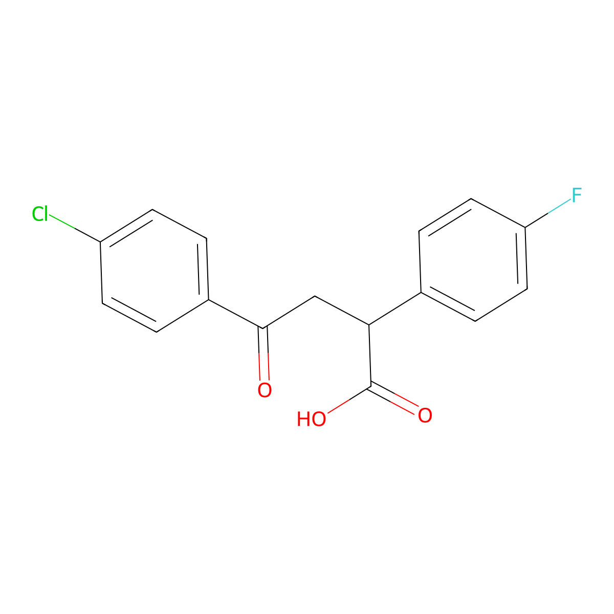 4-(4-Chlorophenyl)-2-(4-fluorophenyl)-4-oxobutanoic acid molecular structure, CAS 344280-79-1